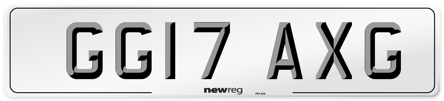 GG17 AXG Number Plate from New Reg
